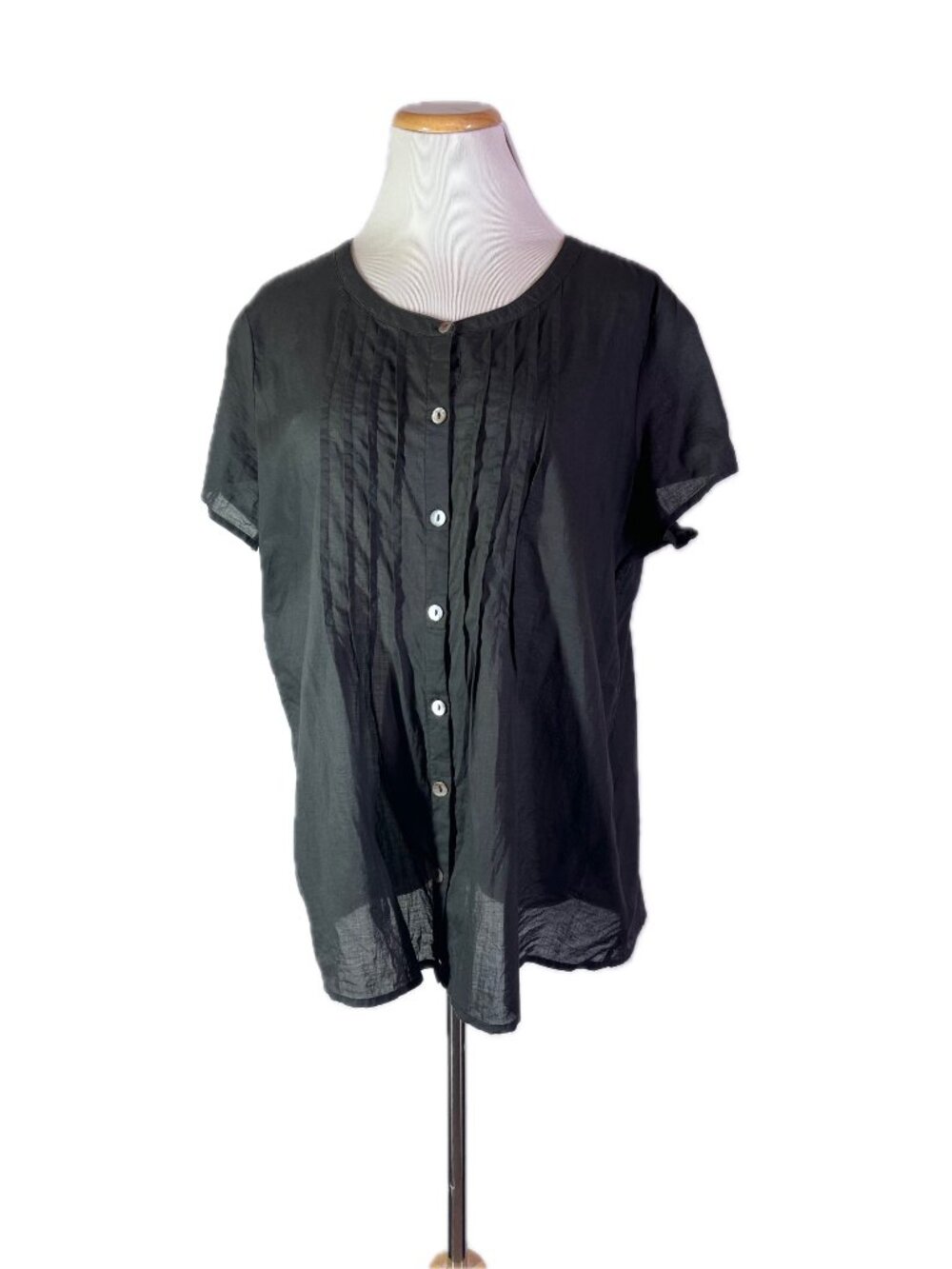 Gudrun Sjõdén Size L Black Short Sleeve Top Cotton